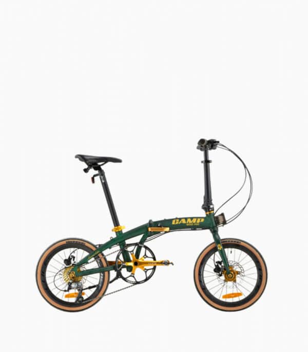 CAMP Gold Mini Foldable Bicycle - 9 Speed - Matt Green