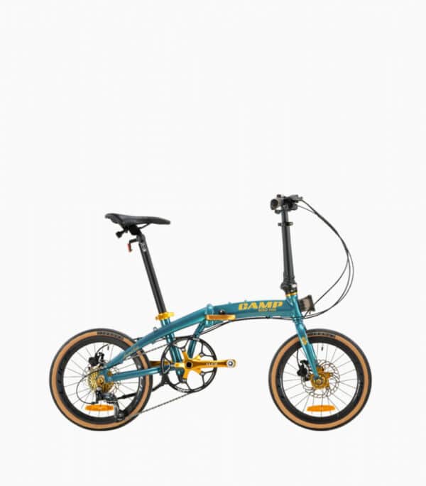 CAMP Gold Mini Foldable Bicycle - 9 Speed - Metallic Green