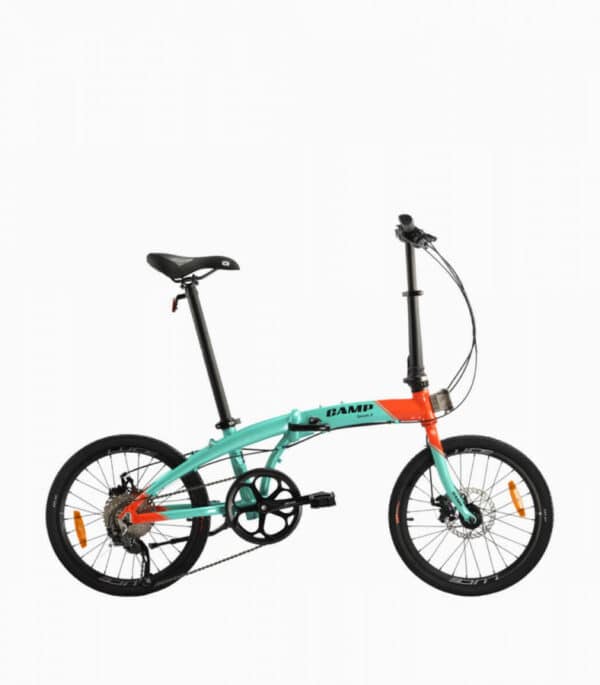 CAMP Speedo X Foldable Bicycle - 9 Speed - Tiffany Blue / Orange