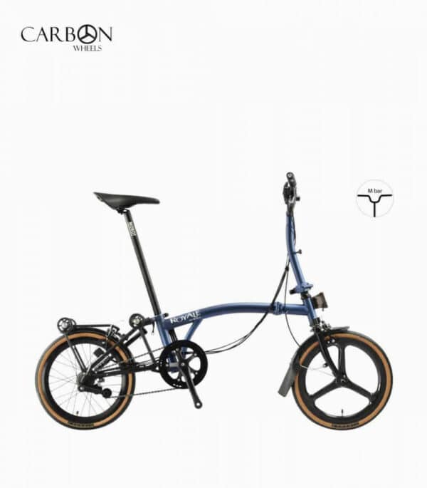 ROYALE 6 Speed M-Bar Carbon Foldable Bicycle - Navy Blue
