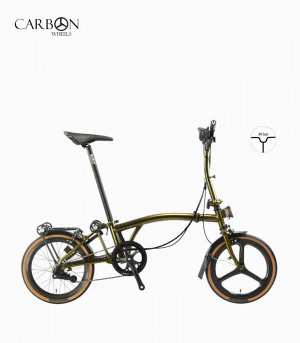 ROYALE 6 Speed M-Bar Carbon Foldable Bicycle - Gold