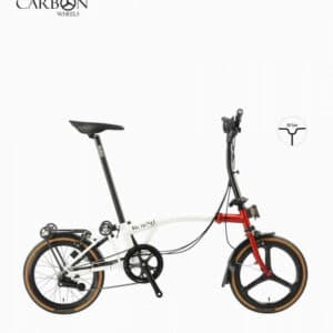 ROYALE 6 Speed M-Bar Carbon Foldable Bicycle - White-Red