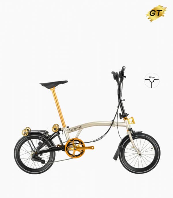 ROYALE GT 9 Speed M-Bar (Gold Edition) Foldable Bicycle - Champagne Gold