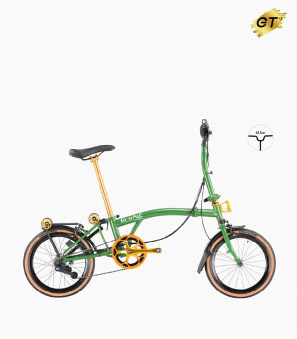 ROYALE GT 9 Speed M-Bar (Gold Edition) Foldable Bicycle - Hunter Green