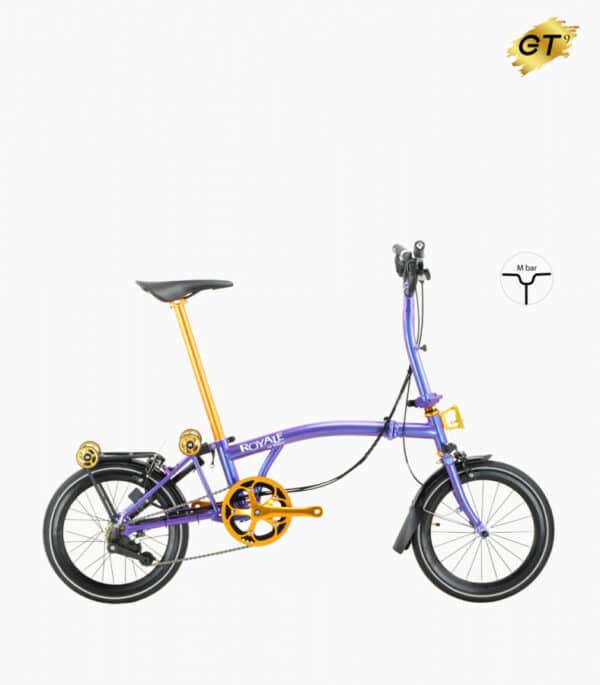 ROYALE GT 9 Speed M-Bar (Gold Edition) Foldable Bicycle - Metallic Purple