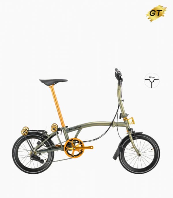 ROYALE GT 9 Speed M-Bar (Gold Edition) Foldable Bicycle - Sandstone