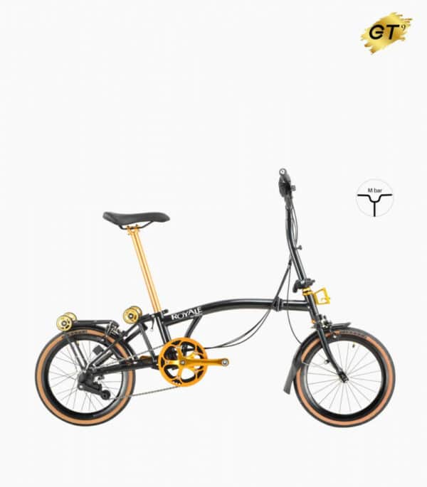 ROYALE GT 9 Speed M-Bar (Gold Edition) Foldable Bicycle - Space Black