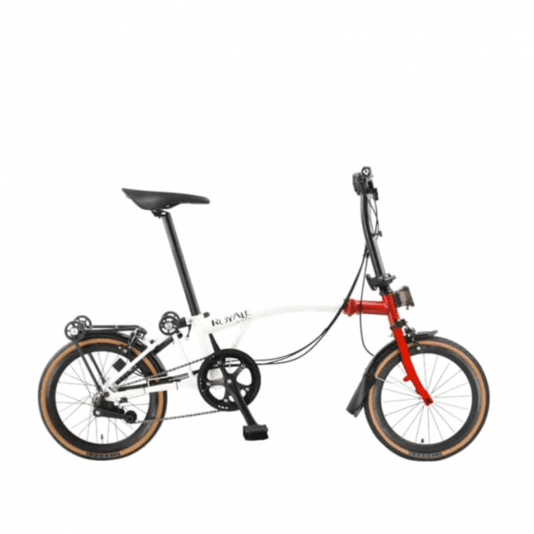 ROYALE GT 9 Speed T-Bar Foldable Bicycle - White-Red