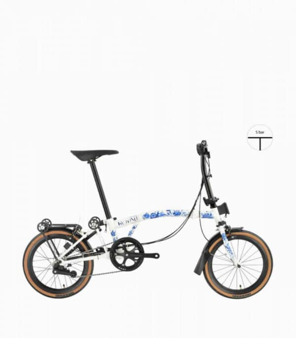 ROYALE 6 Speed T-Bar Foldable Bicycle - Porcelain