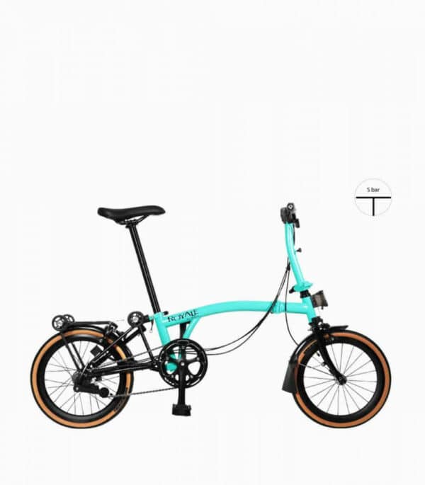 ROYALE 6 Speed T-Bar Foldable Bicycle - Tiffany Blue