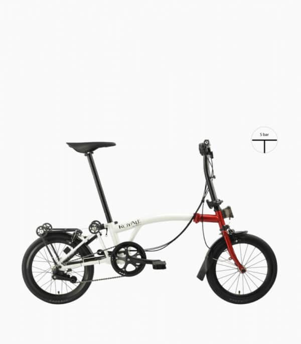 ROYALE folding bike 6 Speed T-Bar Foldable Bicycle - White-Red
