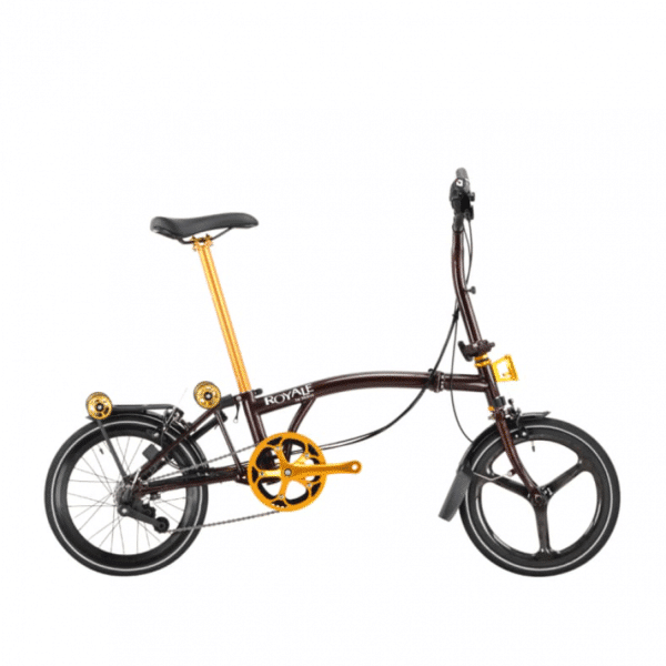 ROYALE GT 9 Speed M-Bar Carbon (Gold Edition) Foldable Bicycle - Black Cherry Pearl
