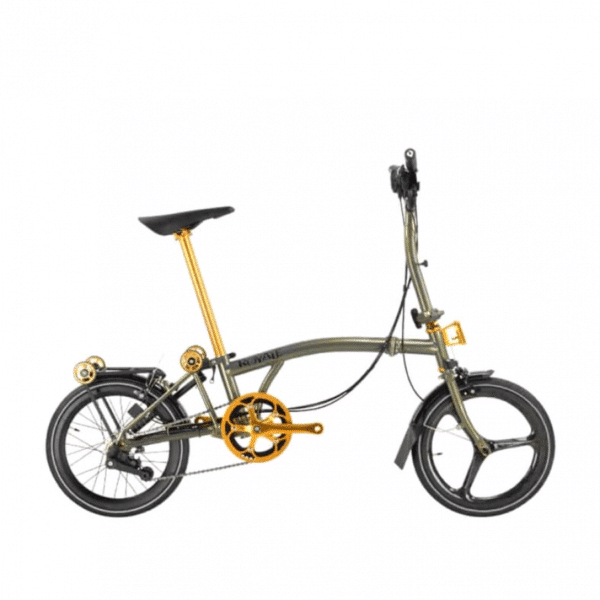 ROYALE GT 9 Speed M-Bar Carbon (Gold Edition) Foldable Bicycle - Black Gold