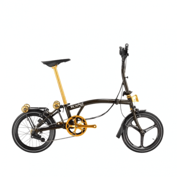 ROYALE GT 9 Speed M-Bar Carbon (Gold Edition) Foldable Bicycle - Black