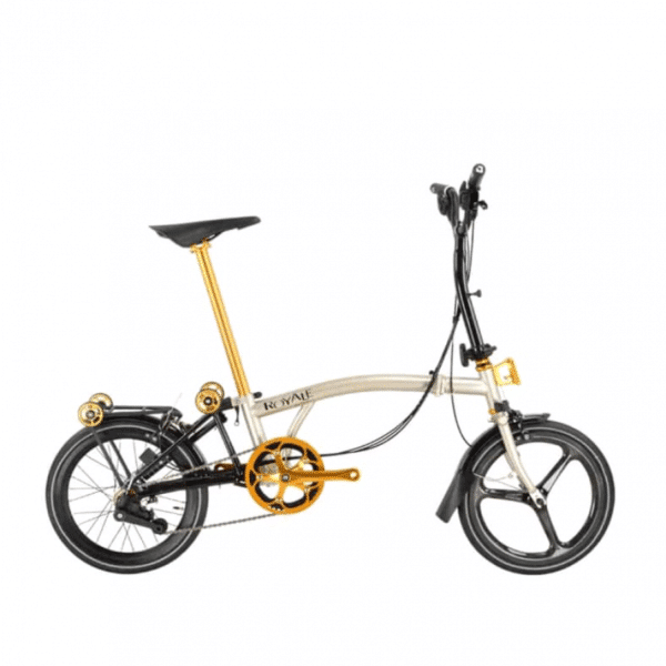 ROYALE GT 9 Speed M-Bar Carbon (Gold Edition) Foldable Bicycle - Champagne Gold