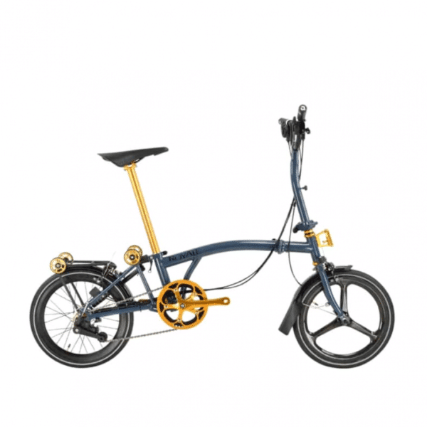 ROYALE GT 9 Speed M-Bar Carbon (Gold Edition) Foldable Bicycle - Grey