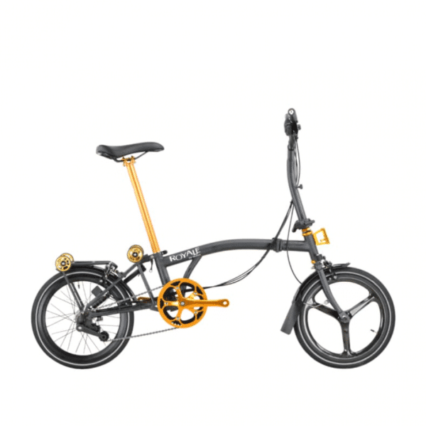 ROYALE GT 9 Speed M-Bar Carbon (Gold Edition) Foldable Bicycle - Matt Grey