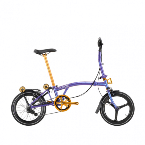 ROYALE GT 9 Speed M-Bar Carbon (Gold Edition) Foldable Bicycle - Metallic Purple