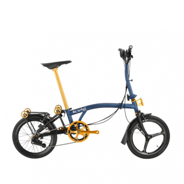 ROYALE GT 9 Speed M-Bar Carbon (Gold Edition) Foldable Bicycle - Navy Blue