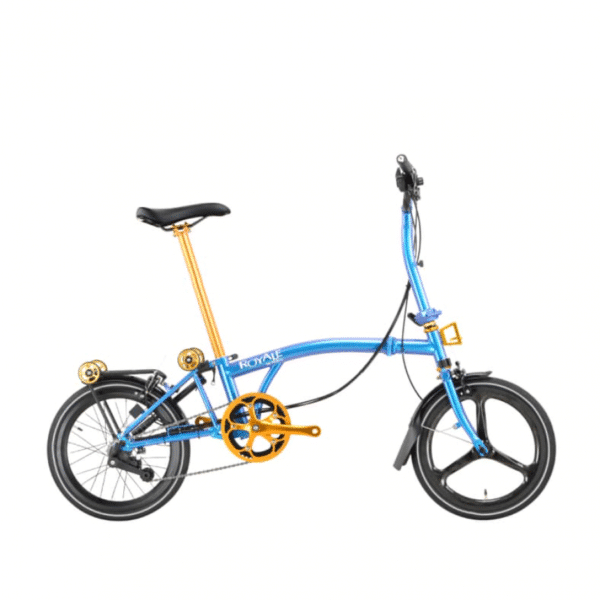 ROYALE GT 9 Speed M-Bar Carbon (Gold Edition) Foldable Bicycle - Neptune Blue