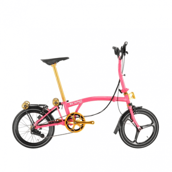 ROYALE GT 9 Speed M-Bar Carbon (Gold Edition) Foldable Bicycle - Pink
