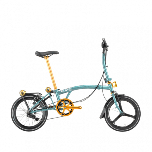 ROYALE GT 9 Speed M-Bar Carbon (Gold Edition) Foldable Bicycle - Teal