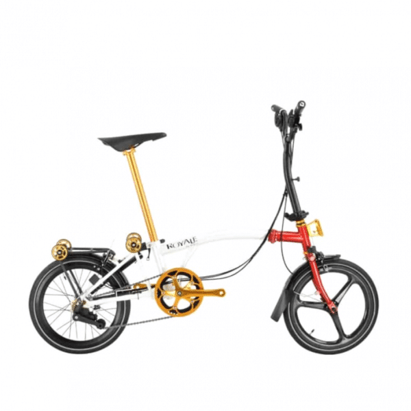 ROYALE GT 9 Speed M-Bar Carbon (Gold Edition) Foldable Bicycle - White/Red