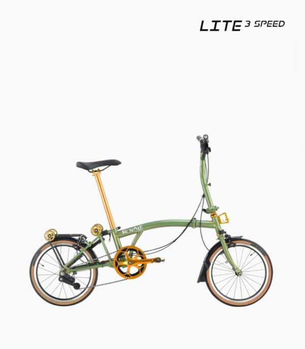 ROYALE Lite 3 Speed M-Bar Foldable Bicycle - Army Green