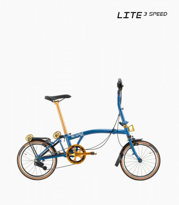 ROYALE Lite 3 Speed M-Bar Foldable Bicycle - Navy Blue