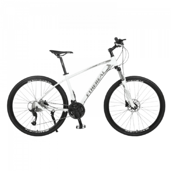 Ethereal Hybrid Bicycle with Full Hydraulic 700c Front Suspension - White