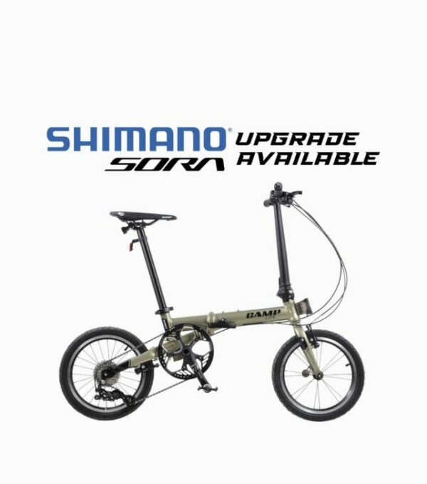 CAMP Lite Foldable Bicycle - 9 Speed Sensah - Khaki Green