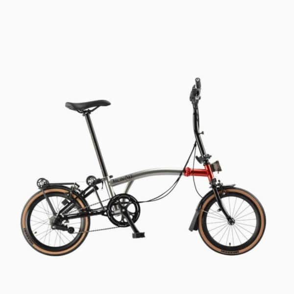 ROYALE GT 9 Speed M-Bar Foldable Bicycle - Silver / Red