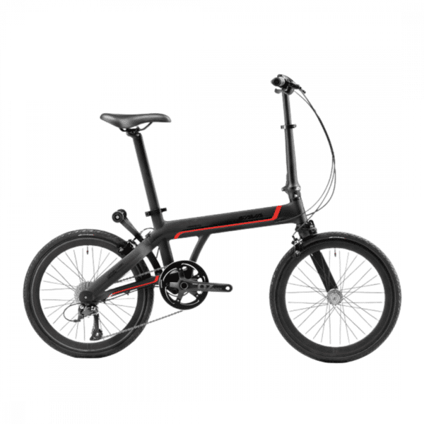 SAVA Z3 Single Arm Carbon Fiber Foldable Bicycle - 9 Speed - Black / Red