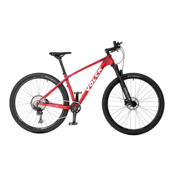 Volck Marl 6 Carbon Fiber Mountain Bike 27.5 Inch x 17 Inch - 12 Speed - Red / White