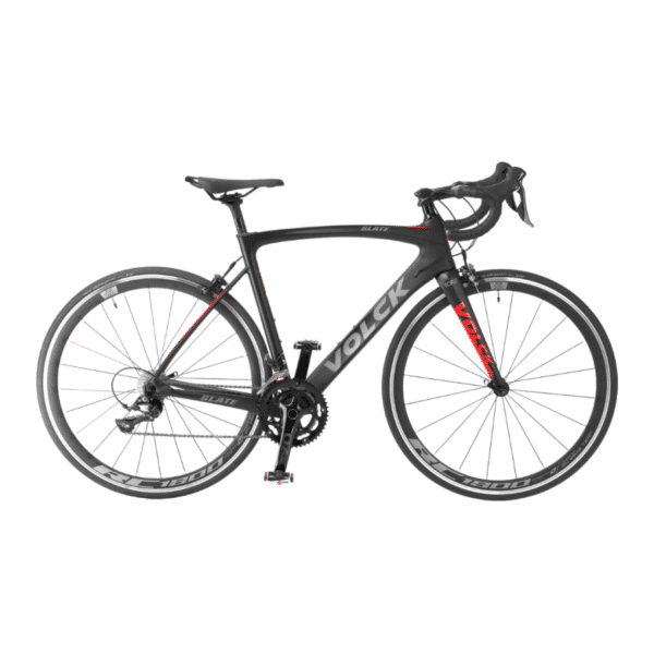 Volck Slate Carbon Fiber Road Bike 700cc x 540 - 18 Speed - Black / Red