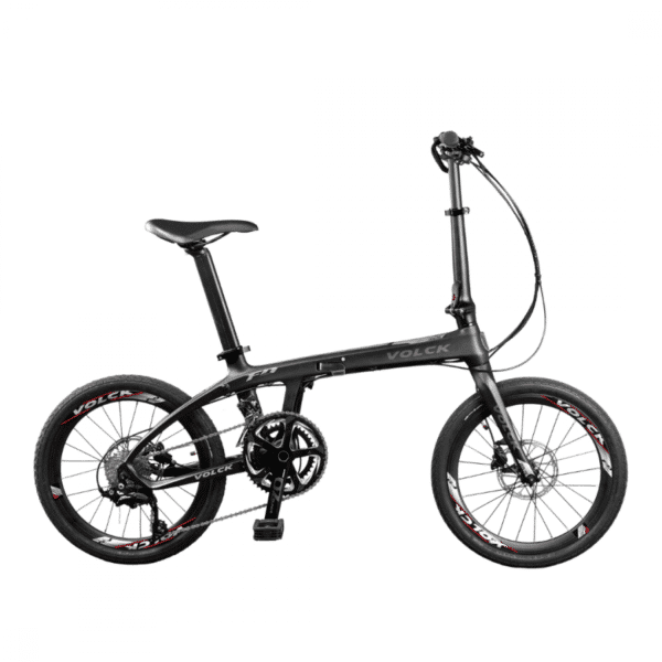 Volck Zeolite Carbon Fiber Foldable Bicycle - 22 Speed - Black / Grey