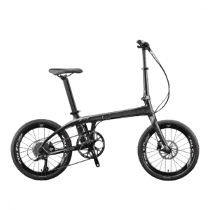 Volck Zeolite Carbon Fiber Foldable Bicycle - 9 Speed - Black / Grey