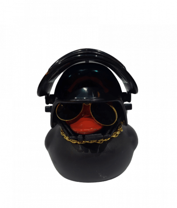 Black Cool Duck With Helmet