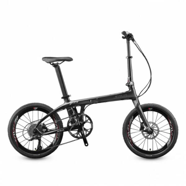 SAVA Z1 Carbon Fiber Foldable Bicycle - 9 Speed - Black / Grey